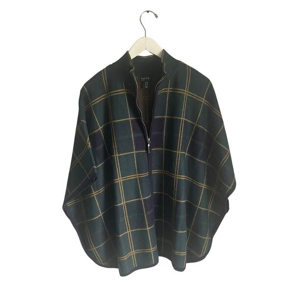 Nicole Miller Tops - Nicole Miller Poncho Plaid Green Equestrian Academia Preppy Heritage size L/XL